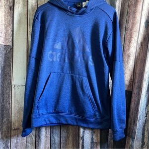 adidas sweatshirt Mens size M blue logo hoodie workout